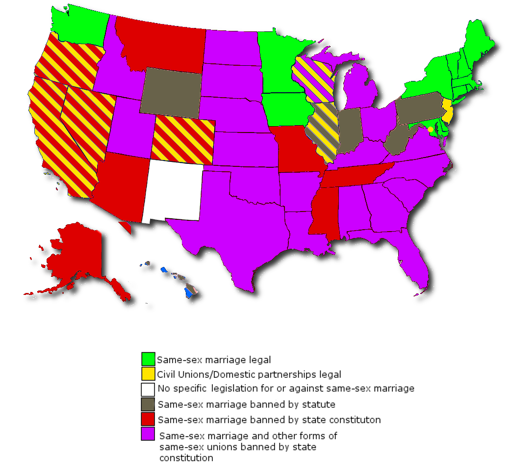 States for same sex marriages